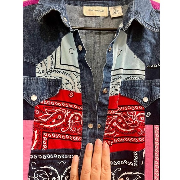 Colorful Patchwork Jean Jacket - Picture 5 of 5